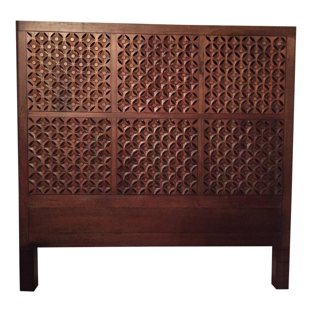 West Elm Carved Headboard Chairish