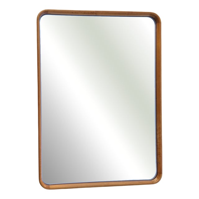 German Art Deco Wall Mirror with Maple Wood Frame, 1930s For Sale