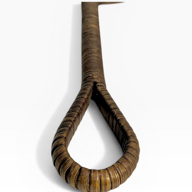 Vintage French Wicker Wrapped Hand Mirror With Decorative Beaded Frame For Sale - Image 6 of 13