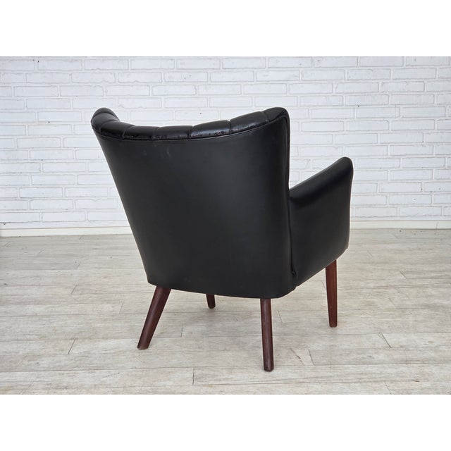 Danish Teddy Armchair in Artificial Leather and Teak by Svend Skipper, 1970s For Sale - Image 11 of 18