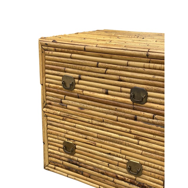 Campaign 1970s Bamboo and Brass Campaign Dresser For Sale - Image 3 of 5