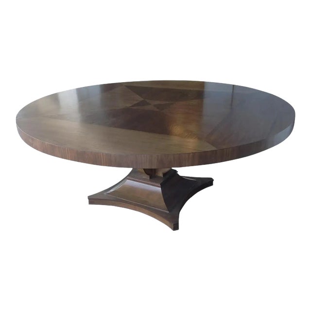 Art Deco Large Round Walnut Dining Table For Sale