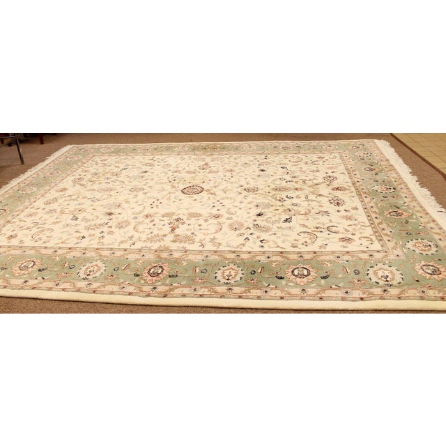 Mid Century Modern Mint Green Wool Area Rug 9′1″ × 12′4″ Chairish