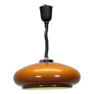 Mid-Century Adjustable Glass Pendant Lamp, Europe, 1970s For Sale