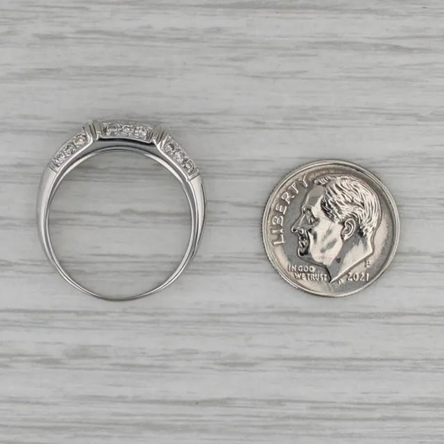 2010s 0.75ctw Diamond Ring 14k White Gold Size 8 Wedding Anniversary Band For Sale - Image 5 of 8