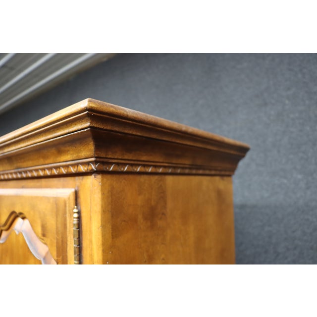 Late 20th Century Ethan Allen Cherry French Provincial Linen Press Armoire For Sale - Image 5 of 17