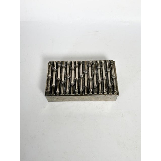 Metal Box with Bamboo Motif in the style of Maria Pergay, France, 1970 For Sale - Image 3 of 10