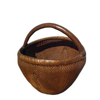 Antique Chinese Hand-Woven Basket For Sale