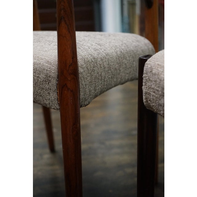 1950s Set of 4 Danish Rosewood "Madsen" Dining Chairs Attributed to Aksel Bender For Sale - Image 13 of 15