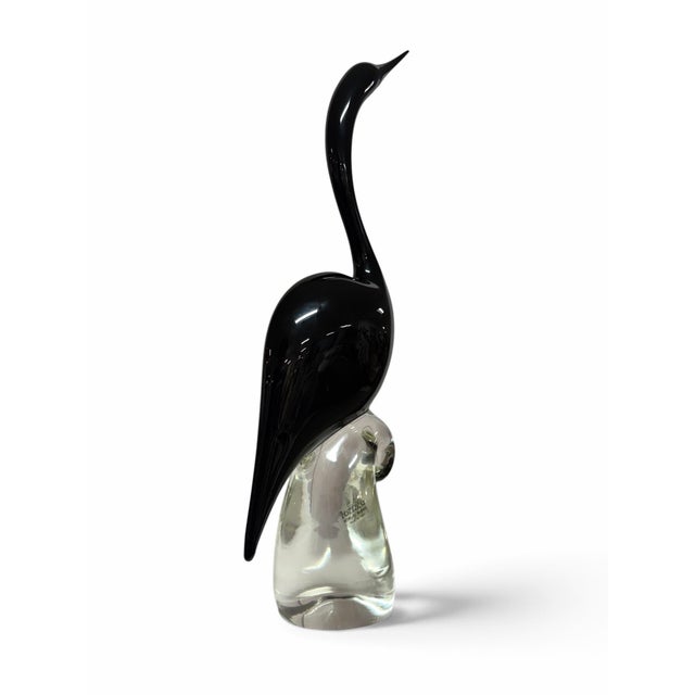 Add a striking architectural accent to your interior with this exceptional vintage Murano art glass heron sculpture by the...