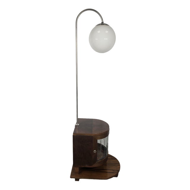 Art Deco Wooden Floor Lamp For Sale