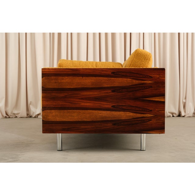 Mid-Century Modern Rosewood Case Sofa in the Style of Milo Baughman, 1970s For Sale - Image 3 of 17