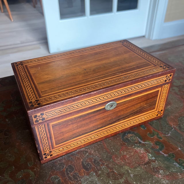 Antique wood writing Box with Turnbridge ware inlay