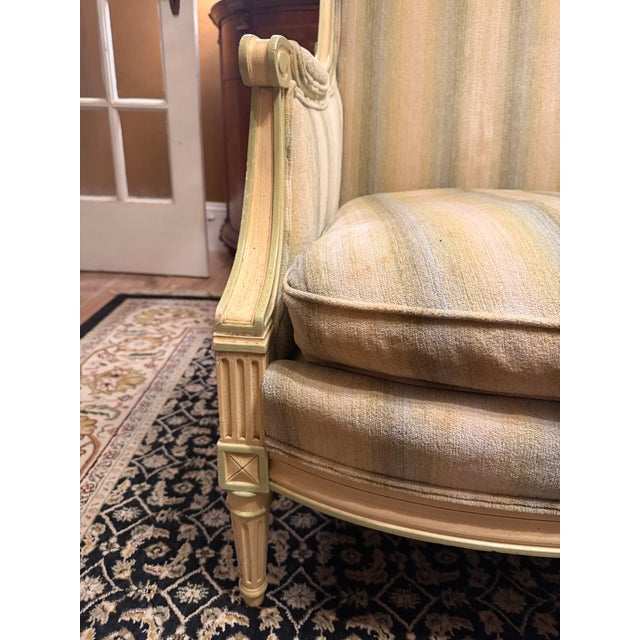 Henredon 1960s Henredon Schoonbeck Louis XVI Style Down-Filled Bergère Armchair For Sale - Image 4 of 15