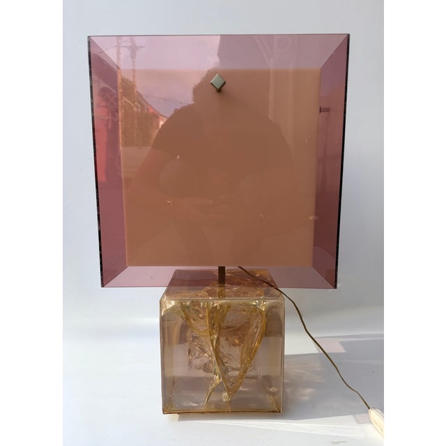 Pink Pair of Lamps Pink Fractal Resin by Selenova, Italy, 1970s For Sale - Image 8 of 14