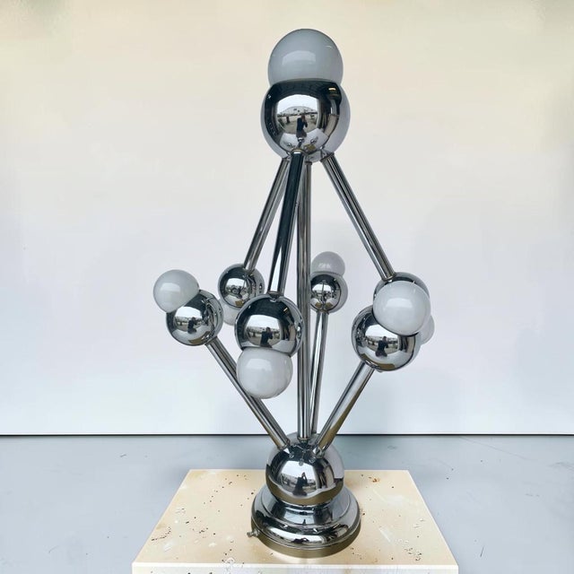 1960’s Atomic Space Age Era Atomium Chrome Table Lamp For Sale In Miami - Image 6 of 9