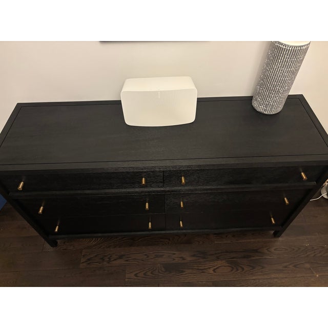 2020s Crate & Barrel Keane 64" 6-Drawer Dresser — Black Wood Oak For Sale - Image 5 of 8