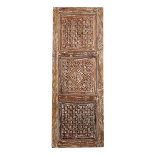 Antique Carved Wood Door – Rustic Sliding or Hinged Door Panel 80x29 For Sale