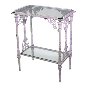 Antique French Cast Iron Two-Tier Garden Table, Etagere With Glass Tops. Circa 1880