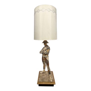 C. 1960s Signed Marbro Monumental Harlequin or Jester St. Marceaux Plaster Lamp For Sale