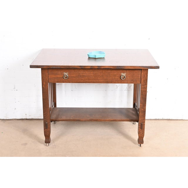 Van Briggle Arts & Crafts Turquoise Glazed Ceramic Tray or Catchall For Sale - Image 10 of 12