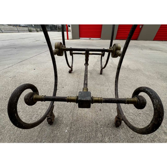 Late 19th-Century French Cast Iron & Marble-Top Pastry Table by J. Mareschal, Paris For Sale In Los Angeles - Image 6 of 12