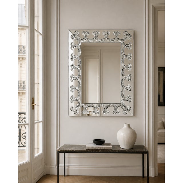 Rinceaux Mirror from Cristal Lalique, 1950 For Sale - Image 3 of 5