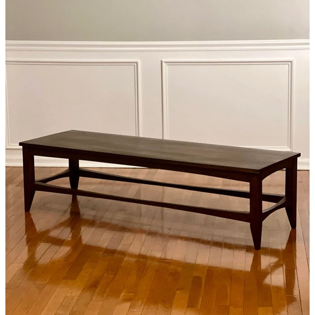 Mid 20th Century Scandinavian Dark Walnut Coffee Table - Refinished For Sale - Image 9 of 11