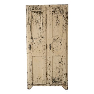Wabi-Sabi French Distressed Armoire Parisienne, 1950 For Sale
