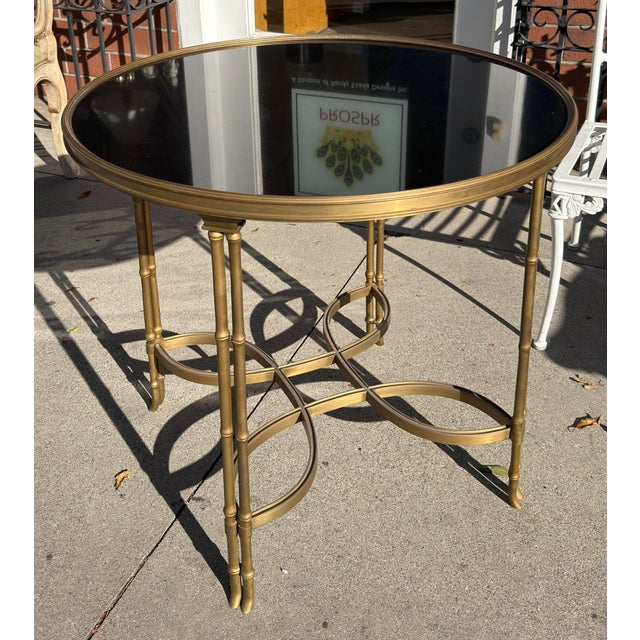 Neoclassical Style Bronze & Granite Gueridon Side Table For Sale - Image 4 of 5