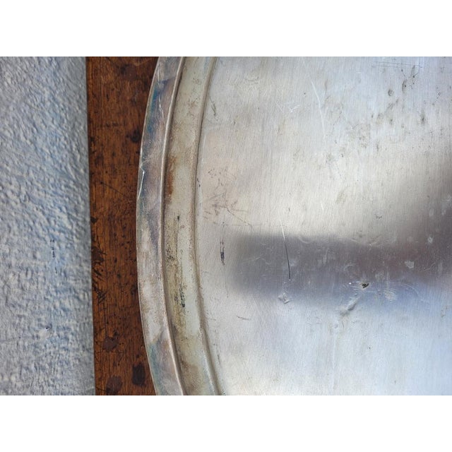 Vintage Silver Metal Tray For Sale - Image 3 of 17