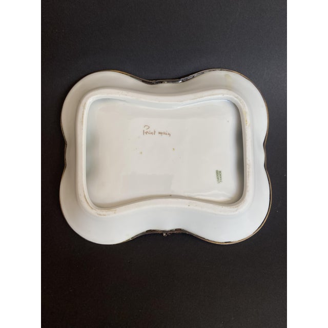 1920s Antique Hand-Painted Porcelain Vanity Tray with Cherub Mount from Limoges, France, 1920s For Sale - Image 5 of 6