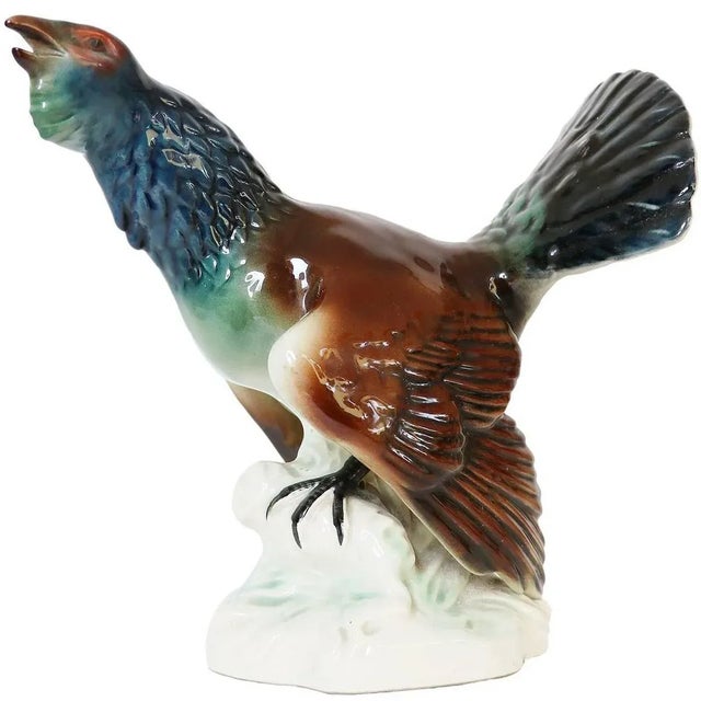 Vintage Capercaillie Cock Figurine from Cortendorf / Goebel Germany For Sale - Image 8 of 8