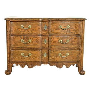 Baker Furniture French Provincial Louis XV Carved Oak Dresser or Chest of Drawers For Sale