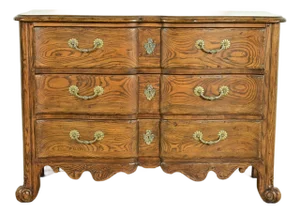 Baker Furniture French Provincial Louis XV Carved Oak Dresser or Chest of Drawers