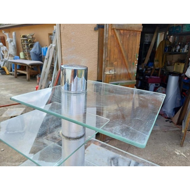 Chrome and Glass Shop Shelf Display Stand, 1970 For Sale - Image 12 of 14