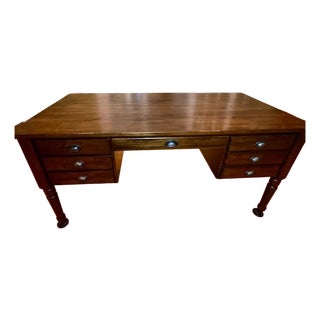 Pottery Barn Walnut Bedford Executive Desk (Check My Other Listing for a Matching Desk, Sold Separately) For Sale