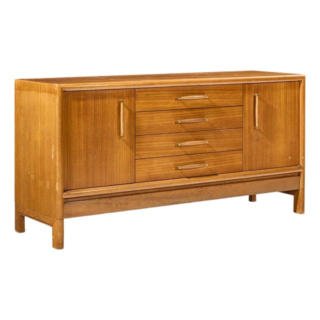John Keal for Brown Saltman Mid Century Bleached Mahogany Credenza For Sale