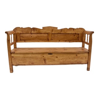 Pine Storage Bench or Settle, Hungary, Circa 1880 For Sale