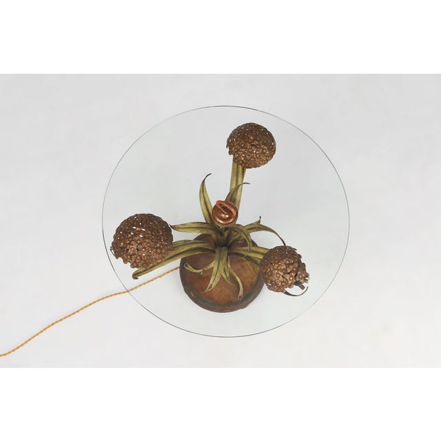 Hollywood Regency French Coffee Table with Lightning in Brass Flowers, 1950s For Sale - Image 10 of 18