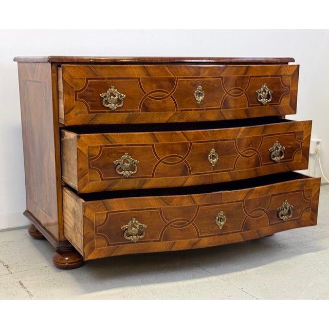 Wood Antique Baroque Chest of Drawers with Inlays, 1790s For Sale - Image 7 of 18