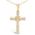 Contemporary Gold Vermeil Diamond Accent Cross Pendant Necklace For Sale - Image 3 of 4