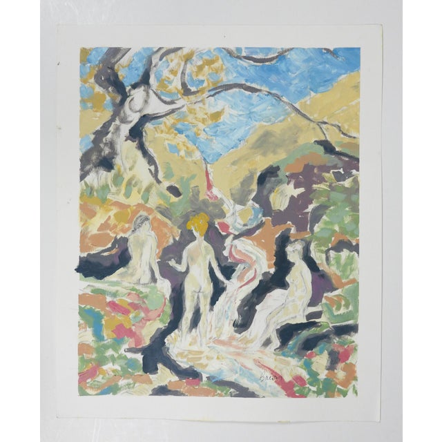 Contemporary Contemporary Expressionist Female Nudes in Forest Painting For Sale - Image 3 of 3