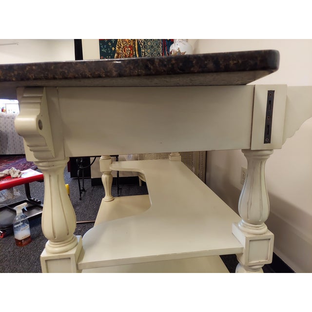 1960s Nichols and Stone Solid Wood Island with Marble Top Chairish