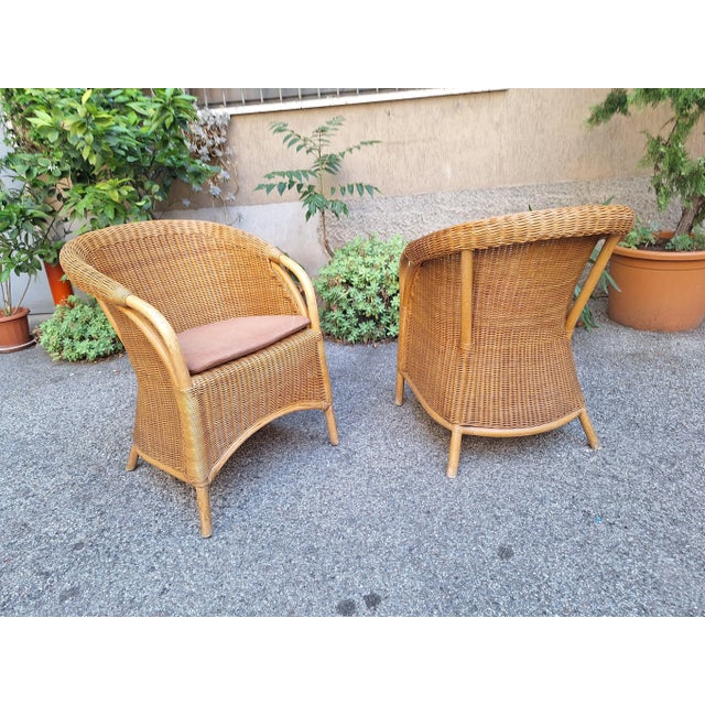 Mid-Century Modern Vintage Outdoor Armchair in Rattan and Bamboo, 1960s For Sale - Image 3 of 18