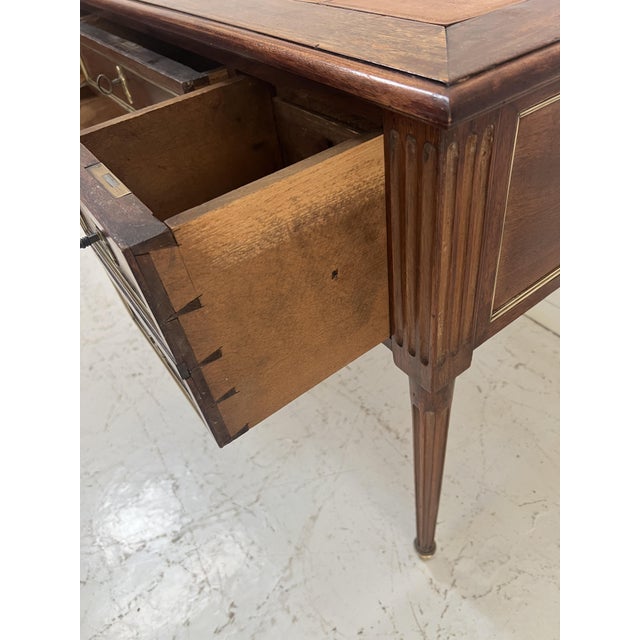 20th Century Louis XVI Mahogany and Mahogany Veneer Desk For Sale - Image 10 of 16