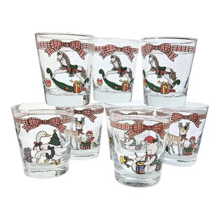 Country Christmas Tumblers- Set of Eight For Sale
