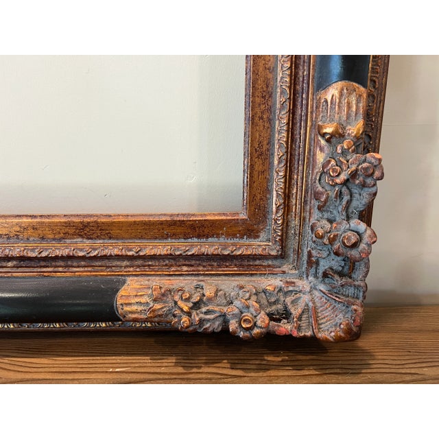 Vintage Baroque Revival Bronze & Black Wood Frame For Sale - Image 16 of 17
