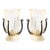 Pair of Mid-Century Hand-Blown Murano Fluted Glass Uplights W/ 24k Gold Flecks For Sale