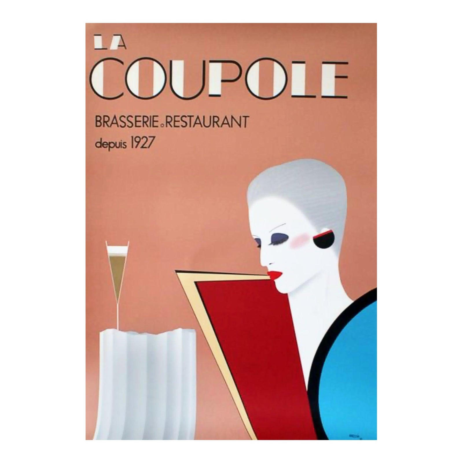1980s Original Art Deco Advertising Poster for " La Coupole" Chairish